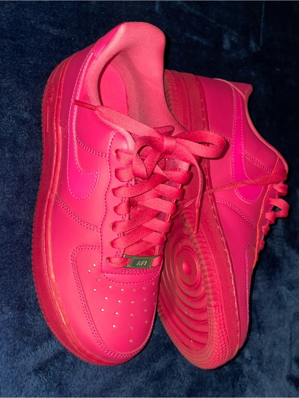Women’s Hot Pink Low-Top Lace-Up Air Force 1s